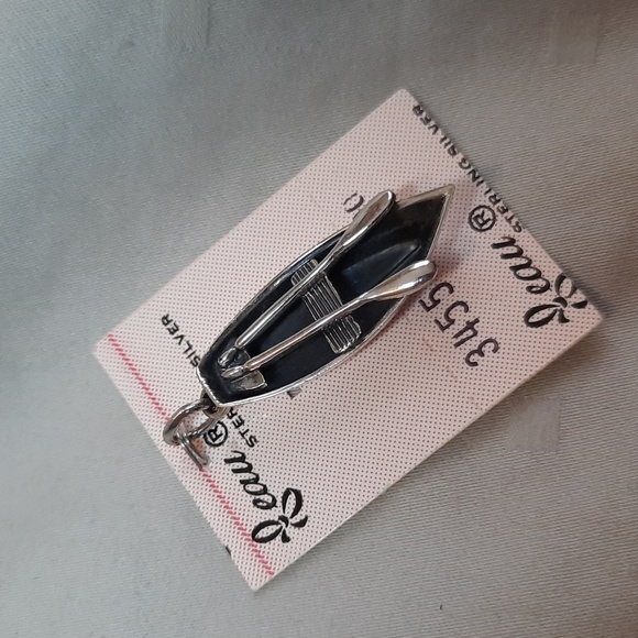 NIP, Vintage, Beaucraft Inc., Sterling Silver, Row Boat Charm - Picture 1 of 2